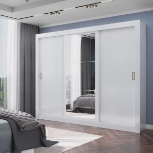 Guarda Roupa 3 Portas 4 Gavetas Com Espelho Serenity Yescasa Branco