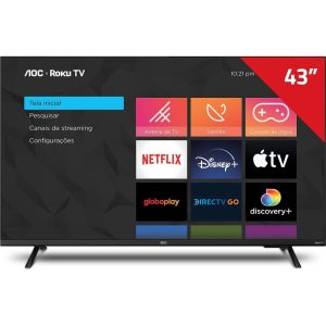 Smart TV 43 Polegadas aoc LED full hd, 3 hdmi, 1 usb, Wi-Fi - 43S5135/78G
